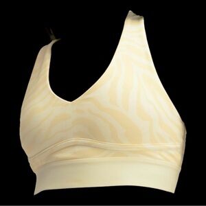 NWT Fabletics All Day Everyday Bra  In Buttermilk Zebra Stroke/Buttermilk Sz M